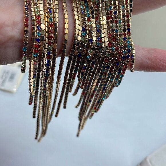 NEW Encour 8” AB multi color  fringe earrings. Special event - Picture 4 of 8